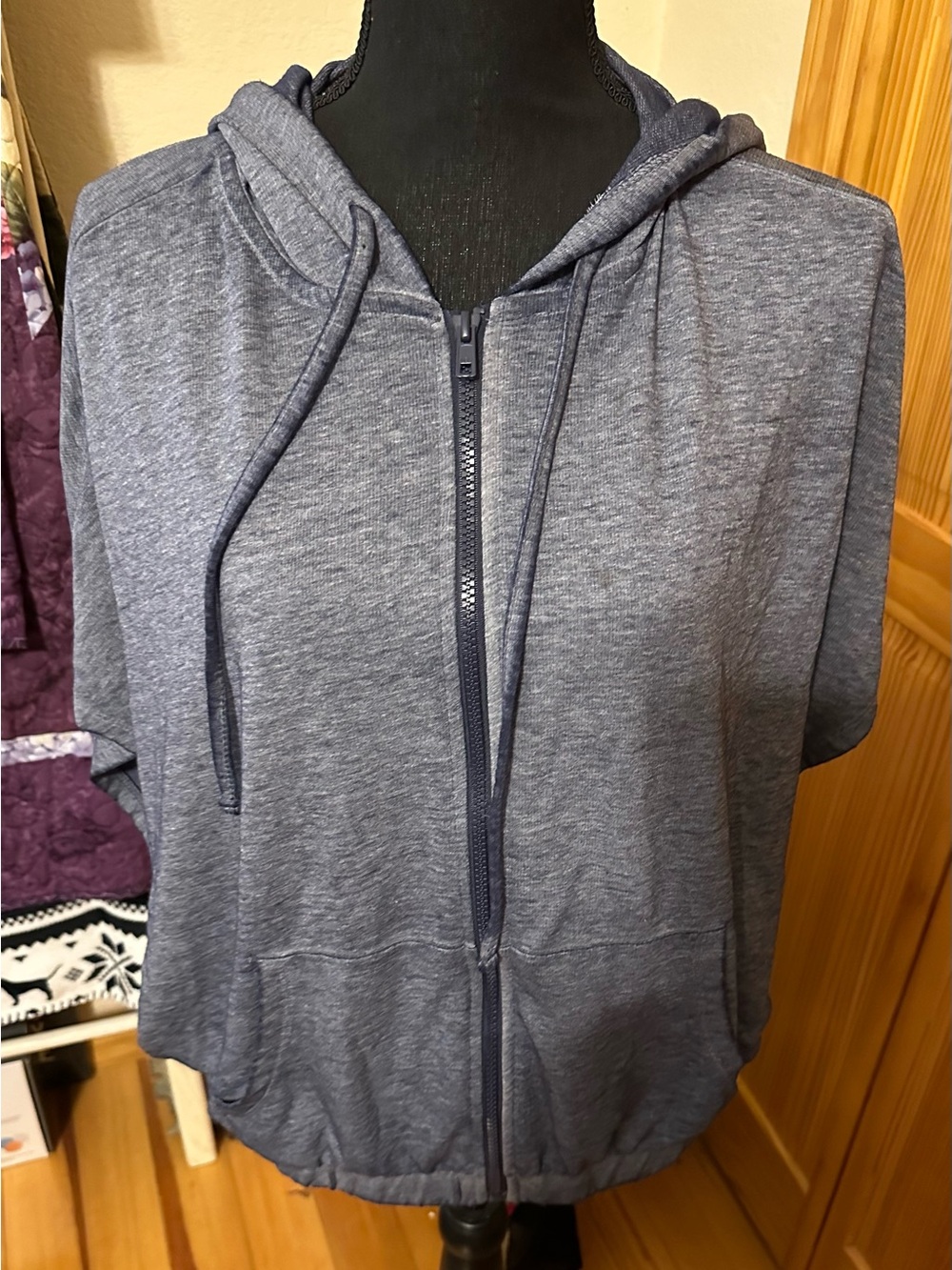 Casual Zip-Up Hooded Sweatshirt - Heather Gray